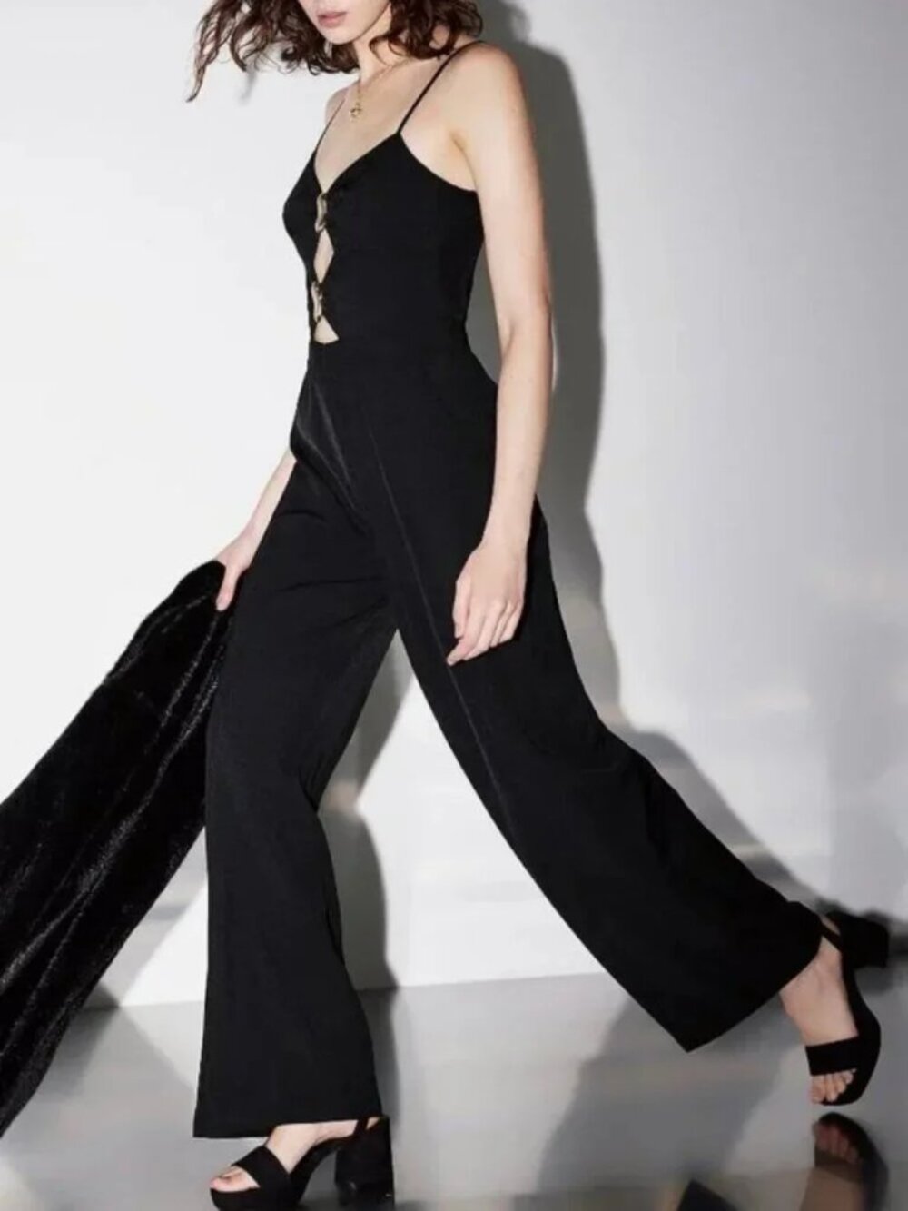 NWT Golden bows cutout jumpsuit